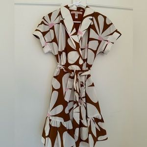 Hutch Brown and White Floral Mini Dress